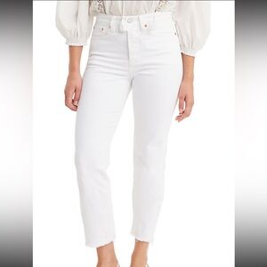 Levi’s Premium White Distressed Raw Hem Jeans Women